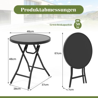Costway Πτυσσόμενο Τραπέζι Βεράντας με Ανθεκτική Γυάλινη Επιφάνεια ... Costway Πτυσσόμενο Τραπέζι Βεράντας με Ανθεκτική Γυάλινη Επιφάνεια ...