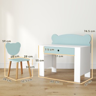 AIYAPLAY Παιδικό Γραφείο με Συρτάρι και Καρέκλα Αρκουδάκι, 3-8 Ετών... AIYAPLAY Παιδικό Γραφείο με Συρτάρι και Καρέκλα Αρκουδάκι, 3-8 Ετών...