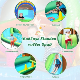 Costway φουσκωτό κάστρο νεροτσουλήθρας με φυσητήρα και τσουλήθρα 36...