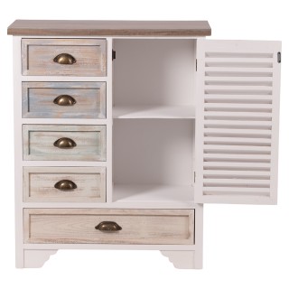 Galileo Ντουλάπι ξύλινο με 5 συρτάρια και 1 πόρτα 71x33x88 cm Grana...