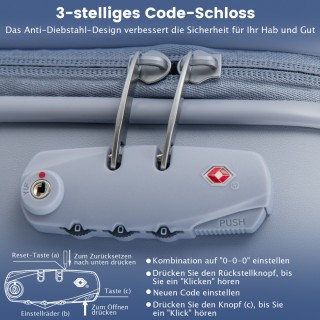 Costway  Ελαφριά και Ανθεκτική Χειραποσκευή 20 ιντσών με 4 Ρόδες κα...