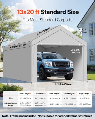 VEVOR Αντικαταστατικό Κάλυμμα Carport 6×4 μ. με Πλευρικά Τοιχώματα,... VEVOR Αντικαταστατικό Κάλυμμα Carport 6×4 μ. με Πλευρικά Τοιχώματα,...
