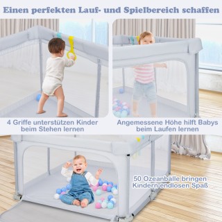 Costway Παιδικό Πάρκο Μεγάλος Παιδότοπος Ανοιχτό Γκρι 124 x 124 x ... Costway Παιδικό Πάρκο Μεγάλος Παιδότοπος Ανοιχτό Γκρι 124 x 124 x ...