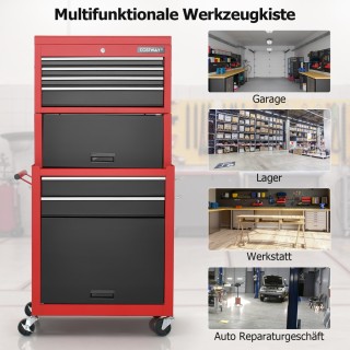 Costway Συνδυασμός Εργαλειοθήκης 2-σε-1 με Κινητές Ρόδες και Κλειδ... Costway Συνδυασμός Εργαλειοθήκης 2-σε-1 με Κινητές Ρόδες και Κλειδ...