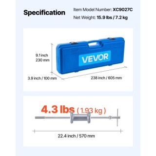 VEVOR Σετ Εξολκέα Ρουλεμάν με Σφυρί 9 Δρόμων 15 τεμαχίων QCLGLBQHCL...