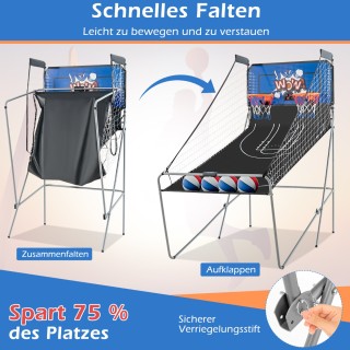 Costway  8 σε 1 Πτυσσόμενο Ηλεκτρικό Μπλε Μηχάνημα Καλαθοσφαίρισης ...