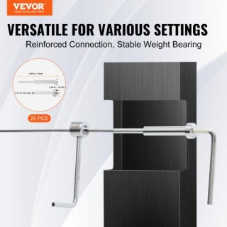 Σετ Αόρατου Κιτ Καλωδίων VEVOR 20τμχ, Ανοξείδωτο Ατσάλι T316, Ασημί... Σετ Αόρατου Κιτ Καλωδίων VEVOR 20τμχ, Ανοξείδωτο Ατσάλι T316, Ασημί...