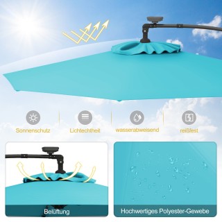 Αναδιπλούμενη Ομπρέλα Κήπου με Ηλιακά LED Φώτα και Περιστροφή 360° ...