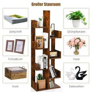 Costway Βιβλιοθήκη σε σχήμα δέντρου με 8 ράφια 50 x 25 x 145 cm CB1... Costway Βιβλιοθήκη σε σχήμα δέντρου με 8 ράφια 50 x 25 x 145 cm CB1...