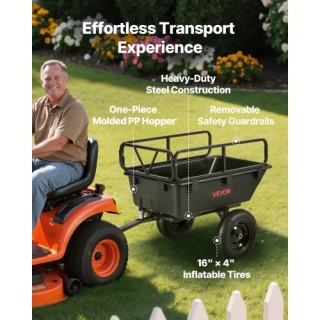 VEVOR Ρηχή Καρότσα Κήπου 10 Κυβ. Πόδια για ATV - Πλαστική (500 lbs)...
