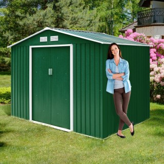 Costway Μεταλλικό Σπιτάκι Κήπου 213x127x185 cm με Ανθεκτική Κατασκε...