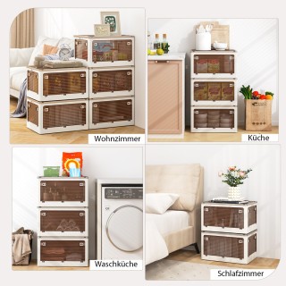 Costway  Σετ 3 Πλαστικών Κουτιών Αποθήκευσης με Χωρητικότητα 132L κ...