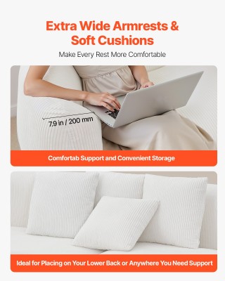 VEVOR Επιπλέον Μεγάλος Κυρτός Καναπές 1020 x 2840 x 780 mm BYDRWSFY...