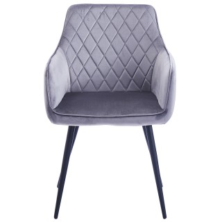 Shally Dogan  Σετ 2 Καρέκλες Τραπεζαρίας από Γκρι Βελούδο Εργονομικ...