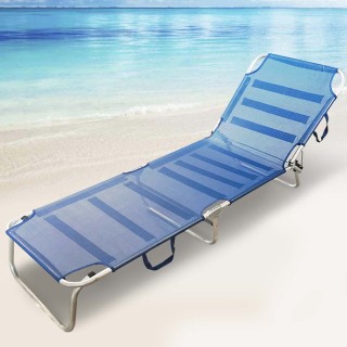 BAKAJI Πτυσσόμενη Ξαπλώστρα Αλουμινίου 190 x 58 x 27 cm σε Μπλε Χρώ... BAKAJI Πτυσσόμενη Ξαπλώστρα Αλουμινίου 190 x 58 x 27 cm σε Μπλε Χρώ...