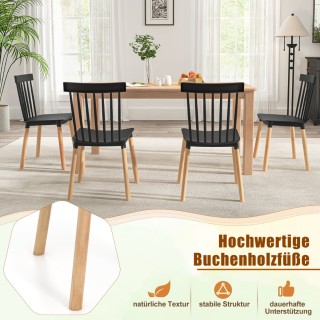 Costway Σετ 4 Καρέκλες Τραπεζαρίας με Ατρακτοειδή Πλάτη & Καμπυλωτ... Costway Σετ 4 Καρέκλες Τραπεζαρίας με Ατρακτοειδή Πλάτη & Καμπυλωτ...