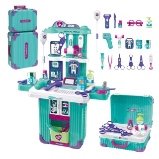 BAKAJI Σετ Παιχνιδιού Γιατρός με Ιατρικό Καρότσι και Αξεσουάρ για Π...