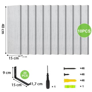BAKAJI Σετ 10 Γκρι Ξύλινα Ράφια Τοίχου Εξοικονόμησης Χώρου 40.5x15... BAKAJI Σετ 10 Γκρι Ξύλινα Ράφια Τοίχου Εξοικονόμησης Χώρου 40.5x15...