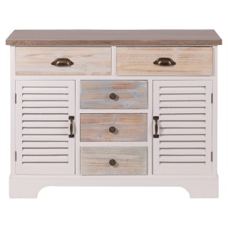 Galileo Ξύλινη σιφονιέρα με 5 συρτάρια και 2 πόρτες 93x35x72 cm Gra...