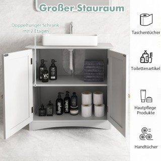 Costway Ντουλάπι μπάνιου με 2 πόρτες και U-σχήμα πόδια Λευκό 60 x ... Costway Ντουλάπι μπάνιου με 2 πόρτες και U-σχήμα πόδια Λευκό 60 x ...