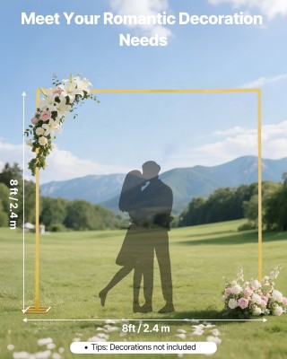 VEVOR Χρυσή Μεταλλική Αψίδα 2.4x2.4μ - Σταθερή και Εύκολη στη Συναρ...