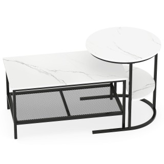 Costway Σετ 2 Συνδυαζόμενα Τραπεζάκια Σαλονιού με Επιφάνεια από Τεχ... Costway Σετ 2 Συνδυαζόμενα Τραπεζάκια Σαλονιού με Επιφάνεια από Τεχ...