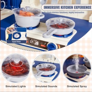 Παιδική Κουζίνα VEVOR με 74 Αξεσουάρ - Μπλε  ZTCFWJTZLSSH37J5TV0