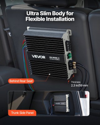 VEVOR Μονομπλόκ Ενισχυτής Αυτοκινήτου 800W RMS με Τηλεχειριστήριο Υ...