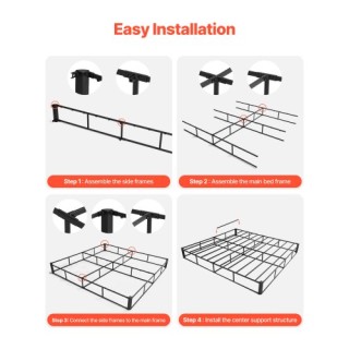 VEVOR Κρεβάτι Queen Size με Ύφασμα 79.1x59.6x5.1 ιντσών XXDHNWK7959...