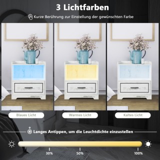 Costway Κομοδίνο με LED Φωτισμό και USB Θύρες για Μοντέρνα Άνεση σ... Costway Κομοδίνο με LED Φωτισμό και USB Θύρες για Μοντέρνα Άνεση σ...