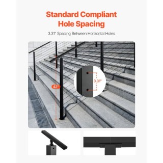 VEVOR Καλώδιο Κάγκελο με Γωνιακές Οπές 30° 1JZLGZXHS106VRA3X001V0