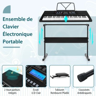 Ηλεκτρονικό Αρμόνιο - Πλήκτρο με 61 Νότες – 83 x 33 x 9 cm Μαύρο MU...