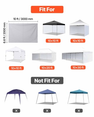 VEVOR Πλευρικοί Τοίχοι Τέντας για 3 x 3 m Pop Up Σκηνή, Αδιάβροχοι ...
