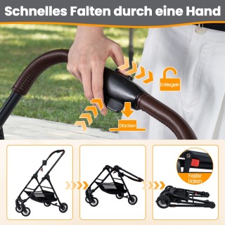 Costway Πολυλειτουργικό Καροτσάκι Κατοικίδιων 3 σε 1 με Αποσπώμενο ...