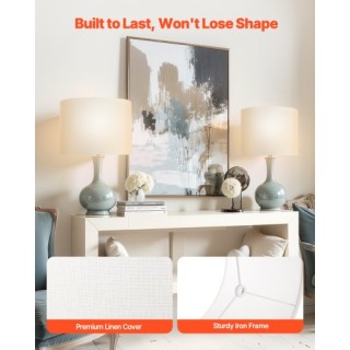 VEVOR Σετ 2 Στρογγυλά Καπέλα Λάμπας 13x13x10 εκ. (Λευκό) YZXDZ1310I...