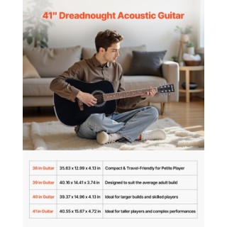 VEVOR Δέσμη Κιθάρας Dreadnought Ακουστικής για Ενήλικες Ψηλότερους ... VEVOR Δέσμη Κιθάρας Dreadnought Ακουστικής για Ενήλικες Ψηλότερους ...