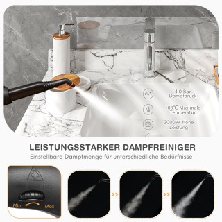 Costway Ισχυρός Ατμοκαθαριστής Δαπέδου 2000W με 18 Αξεσουάρ - Πορτο...