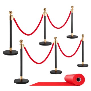 VEVOR Σετ Σταθμών Ελέγχου 6 τμχ με Κόκκινο Χαλί, 4 Κόκκινους Βελούδ... VEVOR Σετ Σταθμών Ελέγχου 6 τμχ με Κόκκινο Χαλί, 4 Κόκκινους Βελούδ...