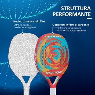 SPORTNOW Ρακέτα Πάδελ από Ανθρακονήματα με Αντιολισθητική Λαβή και ...