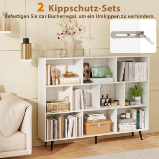 Costway Βιβλιοθήκη 3 Επιπέδων με Ξύλινα Πόδια, Ύψος 140 εκ. – Κυβι... Costway Βιβλιοθήκη 3 Επιπέδων με Ξύλινα Πόδια, Ύψος 140 εκ. – Κυβι...