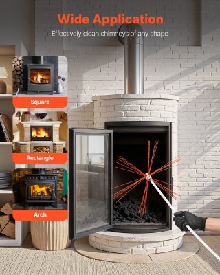 VEVOR Σετ Καθαρισμού Καμινάδας, Επεκτεινόμενο Βούρτσισμα 12μ με Διπ... VEVOR Σετ Καθαρισμού Καμινάδας, Επεκτεινόμενο Βούρτσισμα 12μ με Διπ...