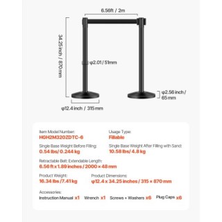 VEVOR Σετ 6 Στύλων με 4 Ανασυρόμενες Ζώνες & Βάση με Άμμο ZGGLZDSDH... VEVOR Σετ 6 Στύλων με 4 Ανασυρόμενες Ζώνες & Βάση με Άμμο ZGGLZDSDH...