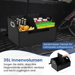 Costway 35L Πτυσσόμενος Οργανωτής Πορτ-μπαγκάζ Αυτοκινήτου από Δέρμ...