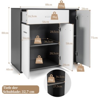 Costway Κουζίνα Μπουφές με Συρτάρι και Ρυθμιζόμενο Ράφι 88 x 40 x 8... Costway Κουζίνα Μπουφές με Συρτάρι και Ρυθμιζόμενο Ράφι 88 x 40 x 8...