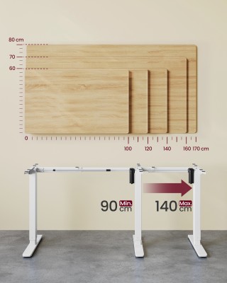 VASAGLE Λευκός Ηλεκτρικός Ρυθμιζόμενος Σκελετός Γραφείου Stand-Sit ...