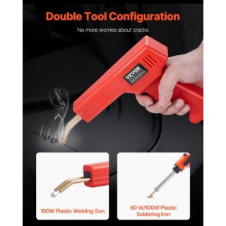 VEVOR Σετ Πλαστικής Συγκόλλησης 100W με Πιστόλι & Σίδερο, 1000 Συνδ...