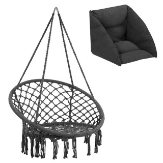 BAKAJI  Κρεμαστή Πολυθρόνα Κήπου Υφασμάτινη Κουνιστή Καρέκλα Αιώρημ...