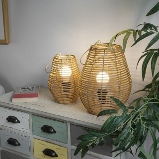 Galileo Λάμπα αμφορέας ύψους 26 εκ από πλαστικό PP με εφέ ρατάν, βά...