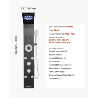 VEVOR Σύστημα Ντους Πύργου με Ανοξείδωτη Στήλη και Κεφαλή Βροχής FT... VEVOR Σύστημα Ντους Πύργου με Ανοξείδωτη Στήλη και Κεφαλή Βροχής FT...