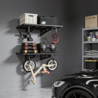 VEVOR Διπλή Μεταλλική Ραφιέρα Τοίχου Γκαράζ, 610 x 914 mm, 227 kg Σ...